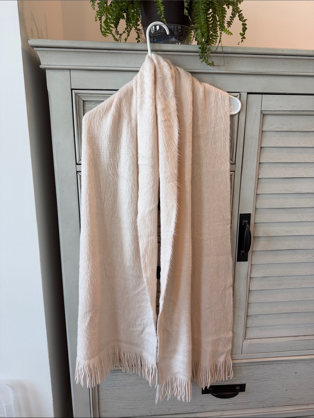 Soft Pink Fringe Scarf